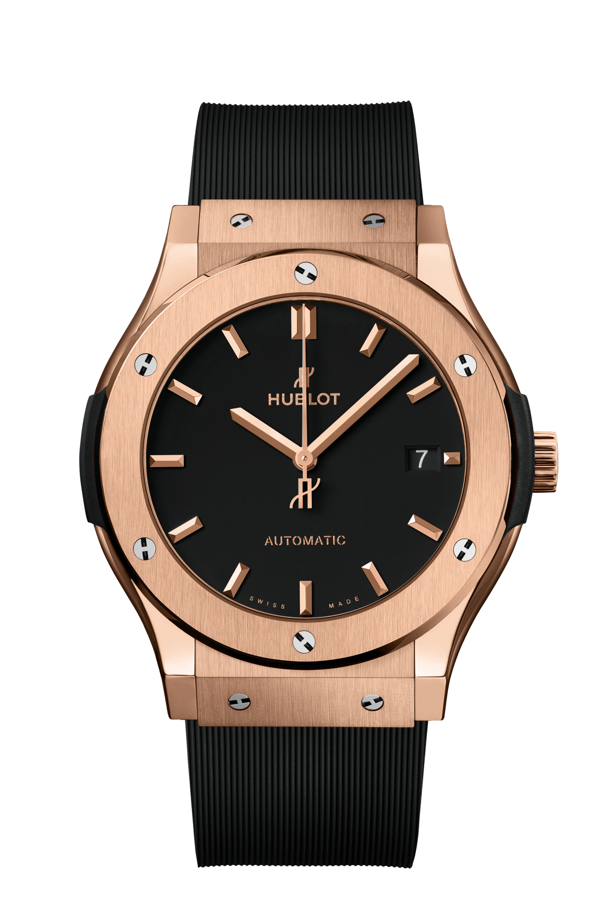 Classic Fusion King Gold 45 mm Black Rubber Strap Watch