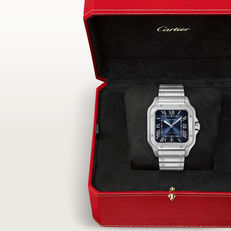 Santos de Cartier Large 39.8mm Steel Graduated Blue Dial Steel Bracelet Self-Winding Watch