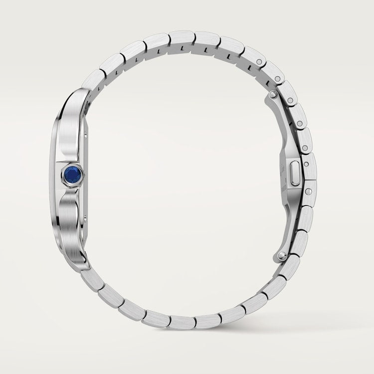 Santos de Cartier Medium 35.1mm Steel Blue Crown Green Dial Steel Bracelet Self-Winding Watch
