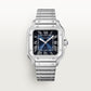Santos de Cartier Medium 35.1mm Steel Blue Dial Steel Bracelet Self-Winding Watch
