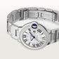 Ballon Bleu 33mm Steel Automatic Diamond Bezel Silver Guilloché Dial Steel Bracelet Watch