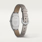 Baignoire Allongée Medium 47mm x 21mm White Gold Diamond Beaded Crown Silvered Dial Gray Alligator Strap Watch