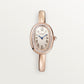 Baignoire Small 31.4mm x 23.1mm Rose Gold Diamond Case Diamond Crown Silvered Dial Quartz Watch