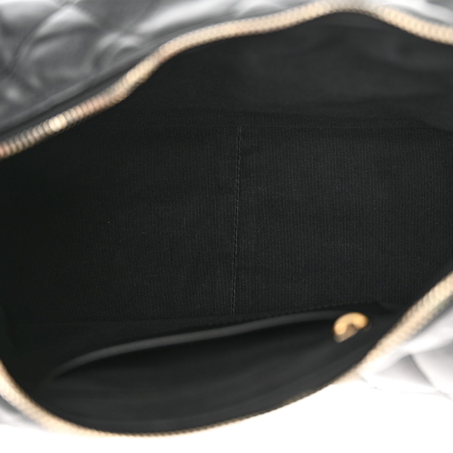 Shiny Lambskin Quilted Trendy Pockets Hobo Black
