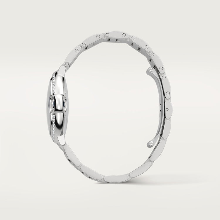 Ballon Bleu 33mm Steel Automatic Diamond Bezel Silver Guilloché Dial Steel Bracelet Watch