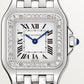 Panthère de Cartier Small 22mm x 30mm Steel Diamond Bezel Blue Crown Silver Dial Steel Bracelet Quartz Watch