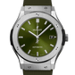 Classic Fusion Titanium Green Sunray Dial Rubber Strap Watch