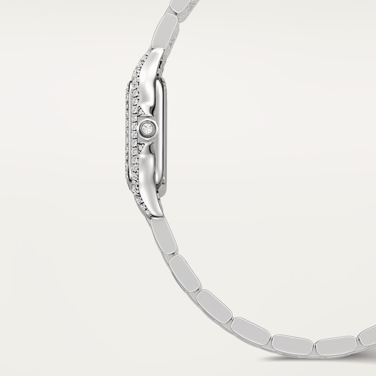 Panthère de Cartier Mini 25mm x 20mm White Gold Diamond Bezel Diamond Crown Silver Dial White Gold Bracelet Quartz Watch