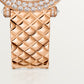 Panthère Mini 23.6mm Rose Gold Diamond Case Emerald Eyes Rose Dial Rose Gold Bracelet Quartz Watch