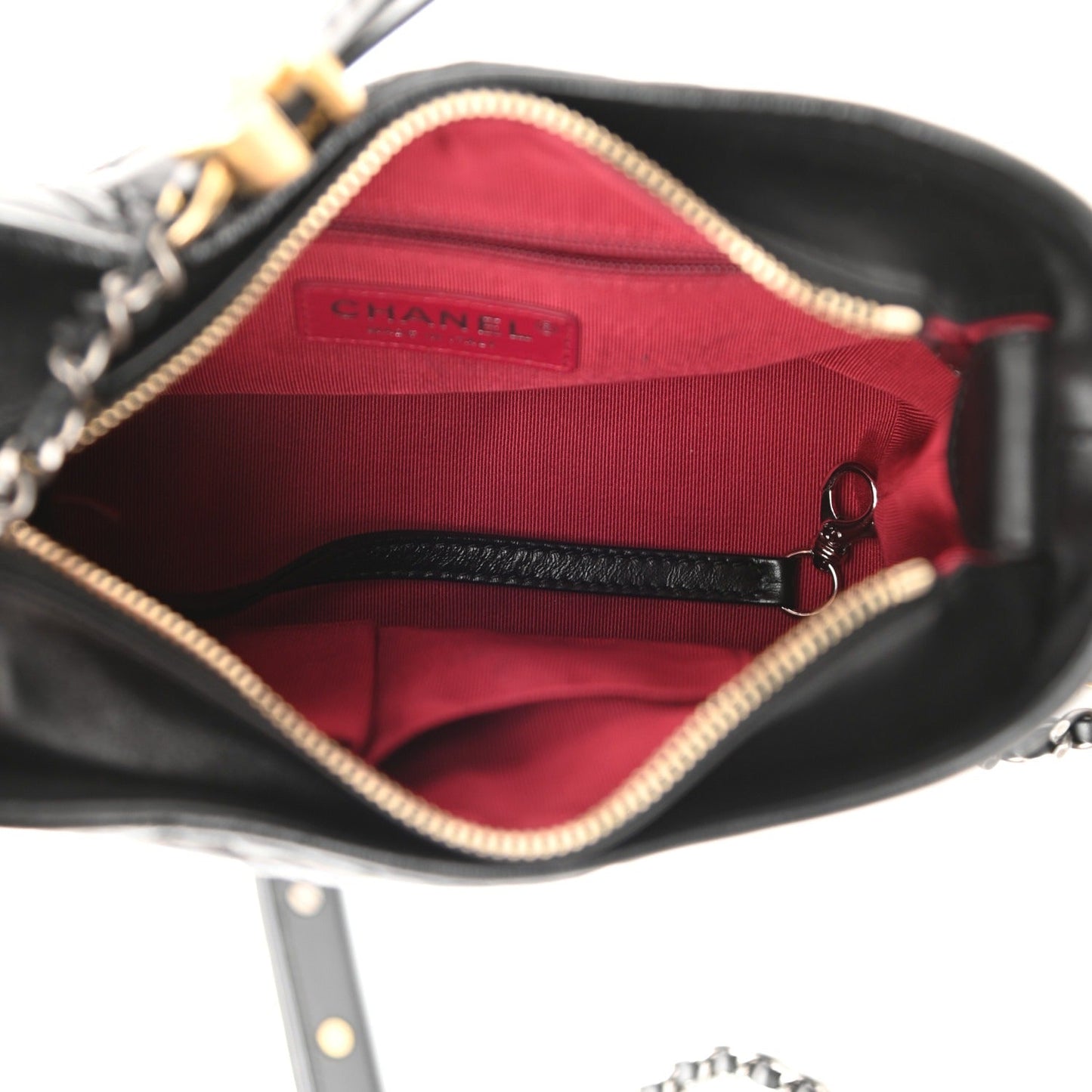 Aged Calfskin Quilted Small Gabrielle Hobo Black
