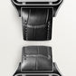 Santos-Dumont Skeleton 43.5mm x 31.4mm Steel Black Lacquer Gray Alligator Strap Self-Winding Watch