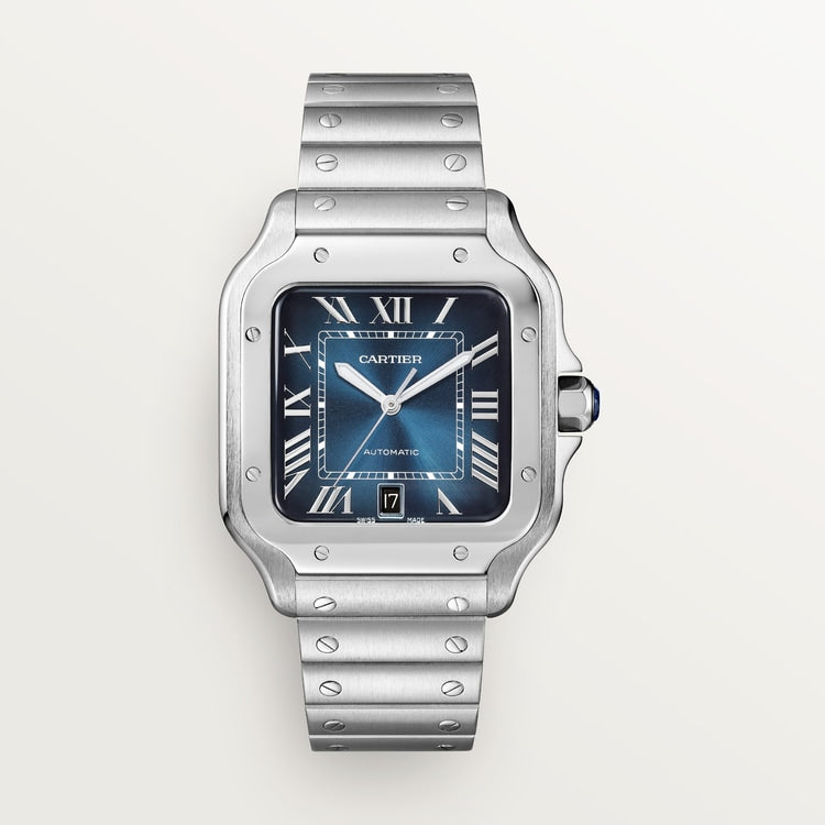 Santos de Cartier Large 39.8mm Steel Graduated Blue Dial Steel Bracelet Self-Winding Watch