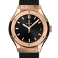 Classic Fusion 18K King Gold Black Sunray Dial Black Rubber Strap Watch