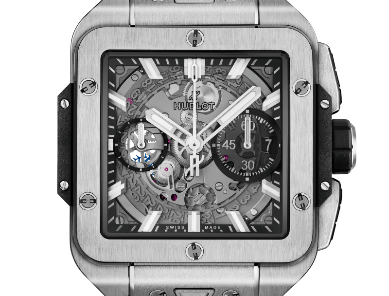 Square Bang Unico Titanium 42 mm Black Rubber Strap Watch