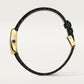 Baignoire Mini 24.6mm x 18.7mm Yellow Gold Beaded Crown Sapphire Cabochon Silvered Dial Black Patent Leather Strap Quartz Watch