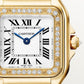 Panthère Small 30.3mm x 22.0mm Yellow Gold Diamond Case Diamond Crown Silvered Dial Yellow Gold Bracelet Quartz Watch