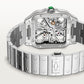 Santos de Cartier Skeleton Large 39.8mm Steel Green Jasper Crown Skeleton Dial Steel Bracelet Manual-Winding Watch