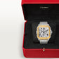Santos de Cartier Chronograph Extra-Large 51.3mm x 43.3mm Steel Yellow Gold Bezel Silver Dial Steel Bracelet Self-Winding Watch