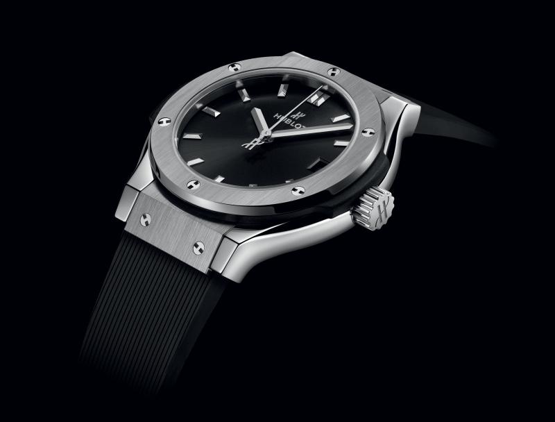 Classic Fusion Titanium Black Sunray Dial Rubber Strap Watch