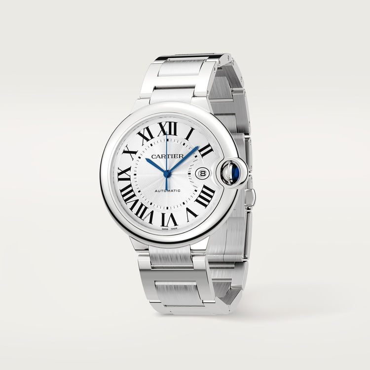 Ballon Bleu 42mm Steel Automatic Silver Guilloché Dial Steel Bracelet Watch