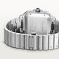 Santos de Cartier Dual Time Large 40.2mm Steel Blue Crown Anthracite Gray Dial Steel Bracelet Automatic Watch