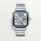 Santos de Cartier Skeleton Large 39.8mm Steel Blue Crown Skeleton Dial Steel Bracelet Manual-Winding Watch