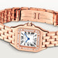Panthère de Cartier Small 22mm x 30mm Rose Gold Diamond Bezel Diamond Crown Silvered Dial Rose Gold Bracelet Quartz Watch