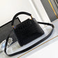 Capucines Mini Taurillon Leather Python Trim Top Handle Bag
