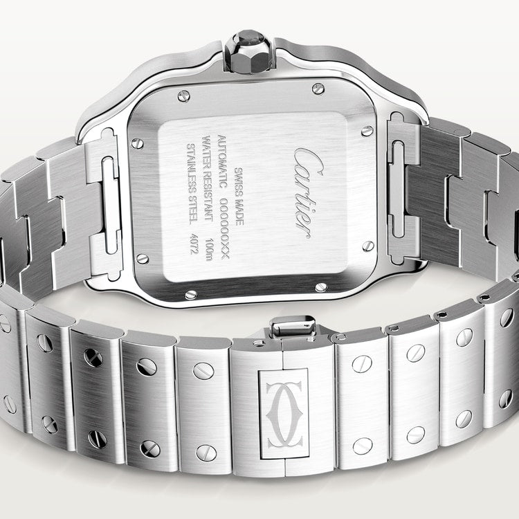 Santos de Cartier Large 39.8mm Steel ADLC Bezel Gray Dial Steel Bracelet Self-Winding Watch
