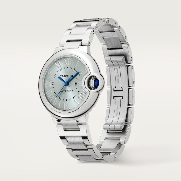 Ballon Bleu 33mm Steel Automatic Silvered Sunray-Brushed Dial Steel Bracelet Watch