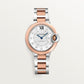 Ballon Bleu 33mm Steel Rose Gold Automatic Diamond Guilloché Dial Two-Tone Bracelet Watch