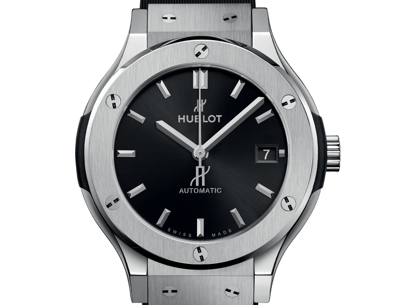 Classic Fusion Titanium Black Dial Rubber Strap Watch