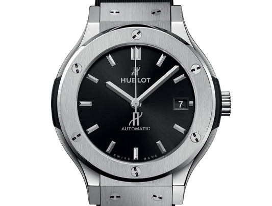 Classic Fusion Titanium Black Dial Rubber Strap Watch