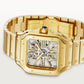 Santos de Cartier Large 39.7mm Yellow Gold Blue Crown Skeleton Dial Yellow Gold Bracelet Manual-Winding Watch