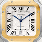 Santos de Cartier Large 39.8mm Steel Yellow Gold Bezel Silvered Opaline Dial Steel Bracelet Self-Winding Watch
