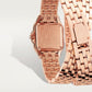 Panthère Small 30.3mm x 22.0mm Rose Gold Diamond Case Diamond Crown Silvered Dial Rose Gold Bracelet Quartz Watch