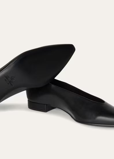 Black - Fireplace Rebecca Ballet Flat  Calfskin