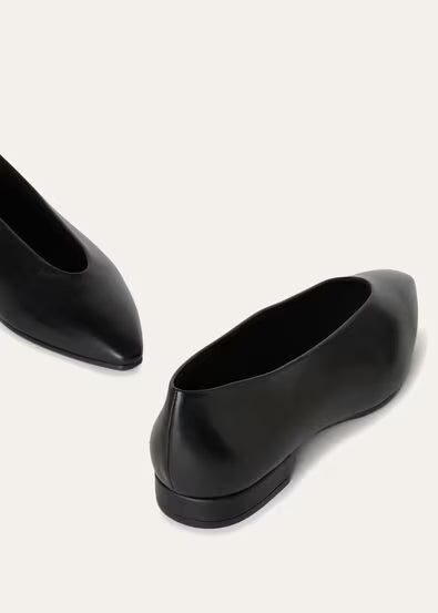 Black - Fireplace Rebecca Ballet Flat  Calfskin