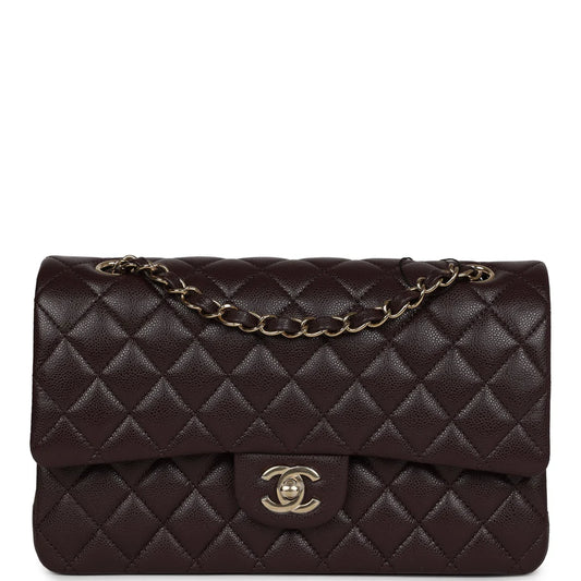 Chanel Caviar Leather Brown Gold Hardware Medium 25cm 01