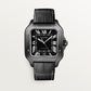 Santos de Cartier Large 39.8mm Steel Black Dial Rubber Strap Self-Winding Watch