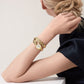 Panthère Mini 23.6mm Yellow Gold Diamond Bezel Tsavorite Eyes Golden Dial Yellow Gold Bracelet Quartz Watch