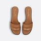 Camel Calfskin Dway Heeled Slide