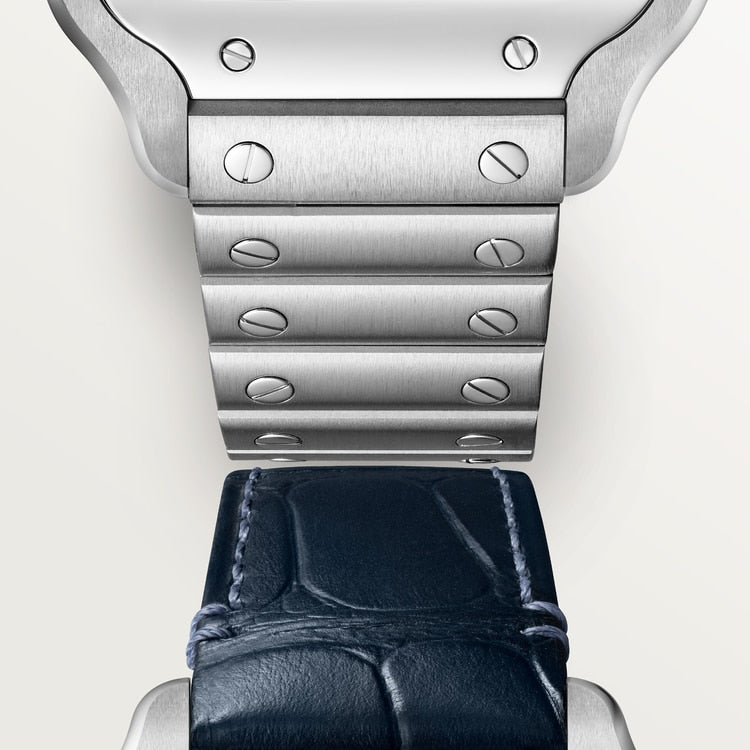 Santos de Cartier Medium 35.1mm Steel Blue Dial Steel Bracelet Self-Winding Watch