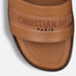 Camel Calfskin Dway Heeled Slide