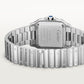 Santos de Cartier Small 34.5mm x 27mm Steel Blue Crown Silver Sunray Dial Steel Bracelet Quartz Watch
