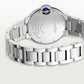 Ballon Bleu 33mm Steel Diamond Bezel Silvered Flinqué Dial Steel Bracelet Automatic Watch