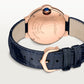 Ballon Bleu 33mm Rose Gold Diamond Dial Blue Alligator Strap Automatic Watch