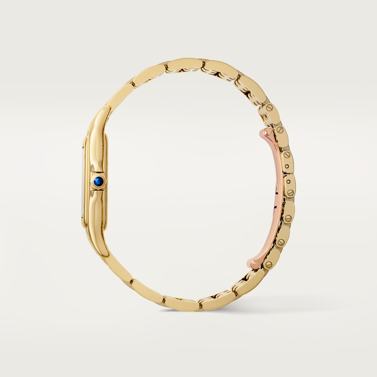 Panthère de Cartier Large 42mm x 31mm Yellow Gold Blue Crown Silvered Dial Yellow Gold Bracelet Quartz Watch