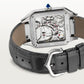 Santos-Dumont Skeleton 31mm x 43.5mm Steel Gray Lacquer Gray Alligator Strap Self-Winding Watch