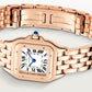 Panthère Small 23mm x 30mm Rose Gold Blue Crown Silvered Dial Rose Gold Bracelet Quartz Watch